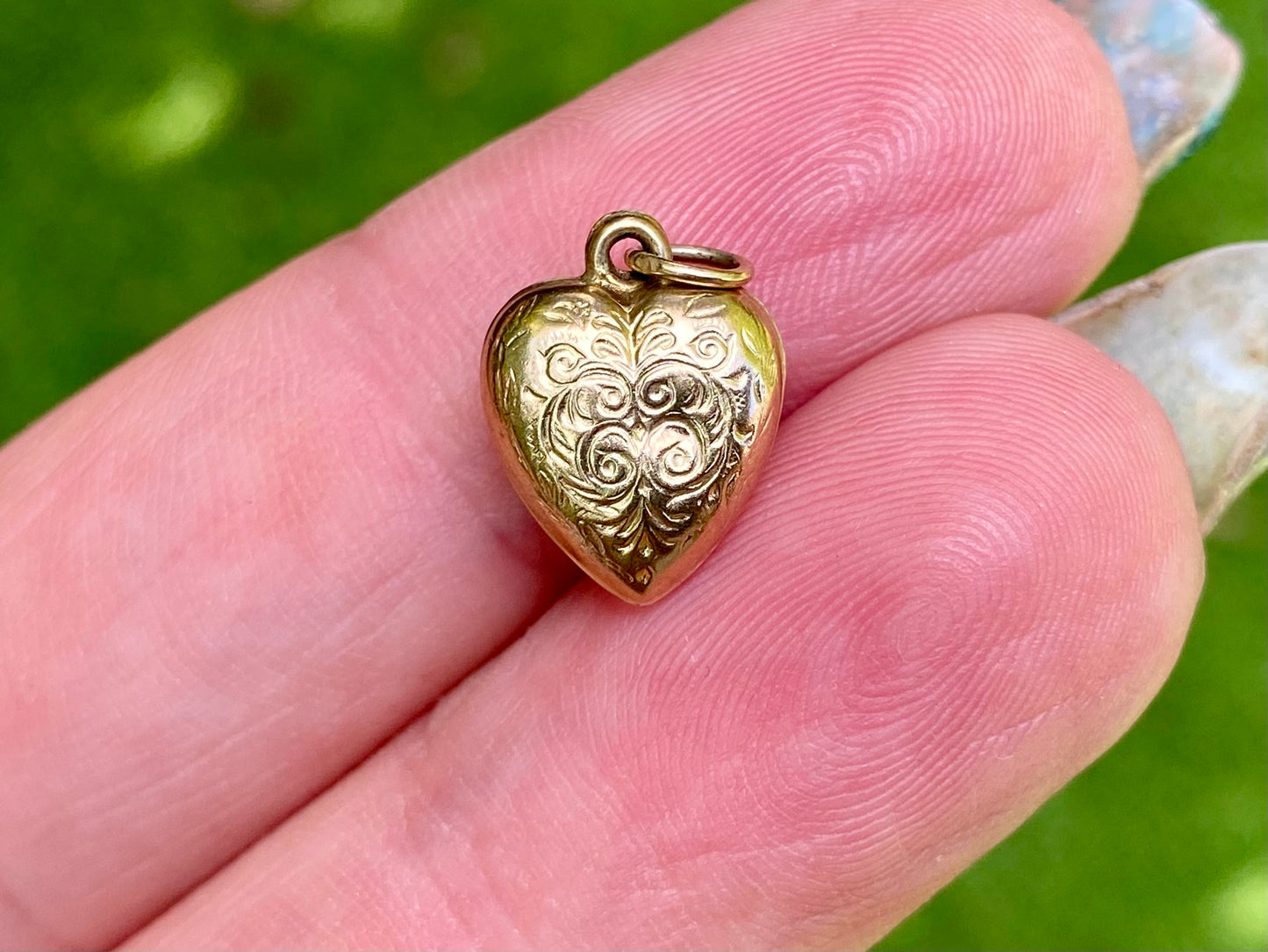 Vintage 9ct Gold Heart Pendant or Charm