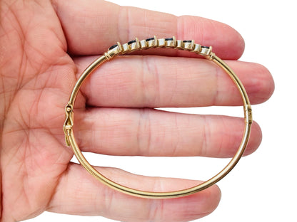 9ct Gold Sapphire & Diamond Bangle