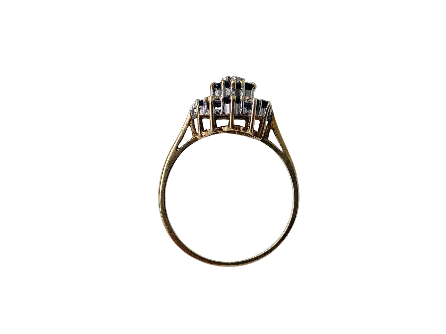 Vintage 9ct Gold Sapphire & Diamond Ring