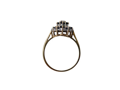 Vintage 9ct Gold Sapphire & Diamond Ring