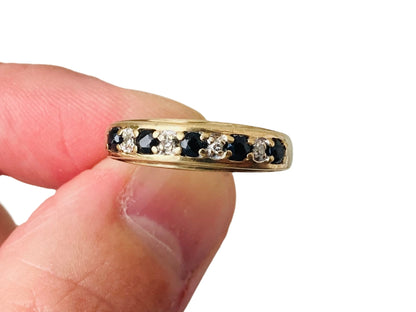 9ct Gold Sapphire & Diamond Ring