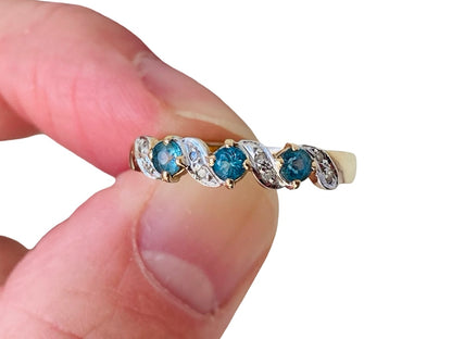 9ct Gold Topaz & Diamond Ring