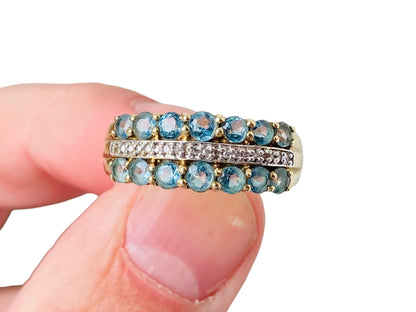 9ct Gold Topaz & Diamond Ring