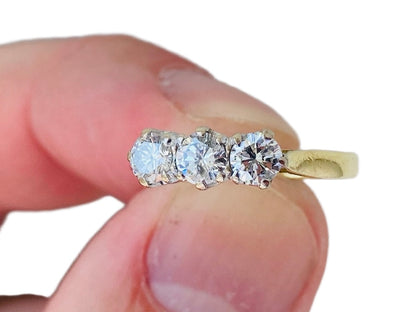 18ct Gold Three-Stone 0.68ct Diamond Ring