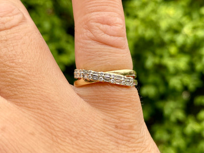 9ct Gold Diamond Crossover  Ring