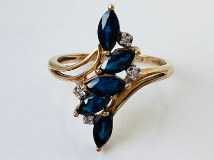 9ct Gold Sapphire & Diamond Ring