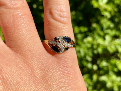 9ct Gold Sapphire & Diamond Ring