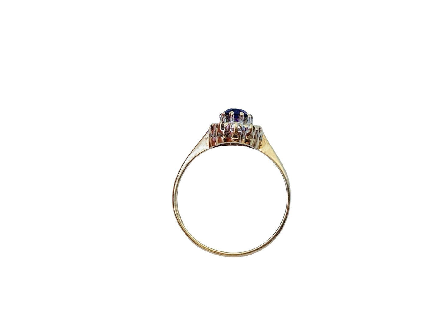 Vintage 9ct Gold Amethyst & Diamond Ring