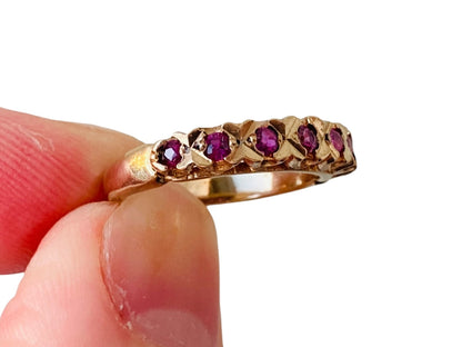 Vintage 9ct Gold Ruby Band Ring