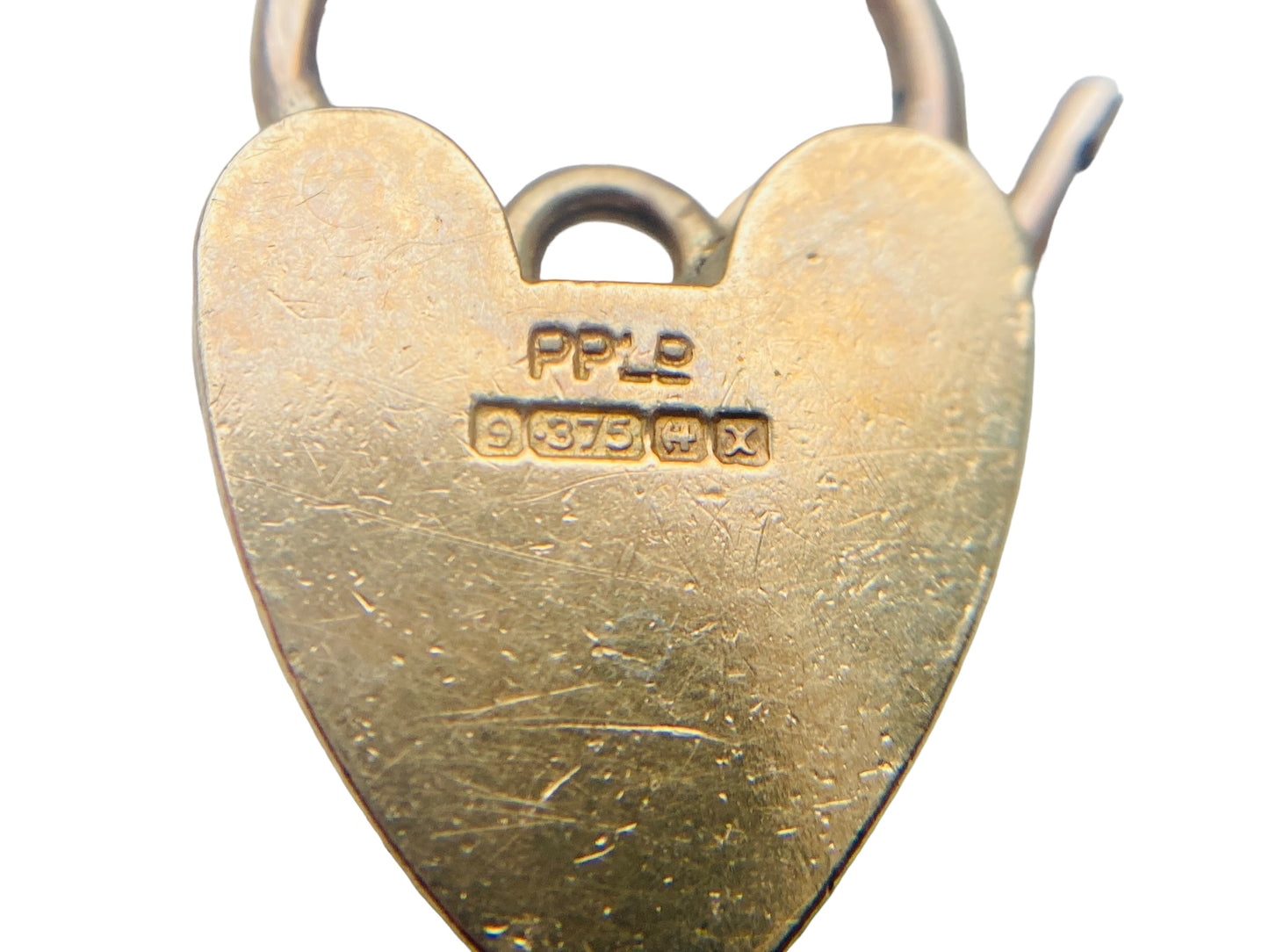 Vintage 9ct Gold Heart Padlock Clasp