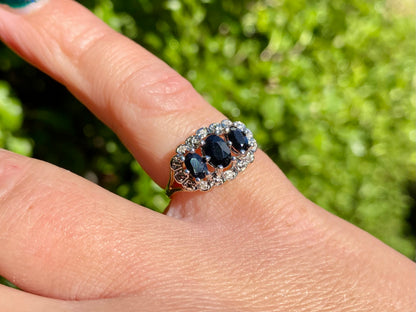 9ct Gold Sapphire & Diamond Ring