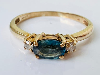 9ct Gold Topaz & Diamond Ring