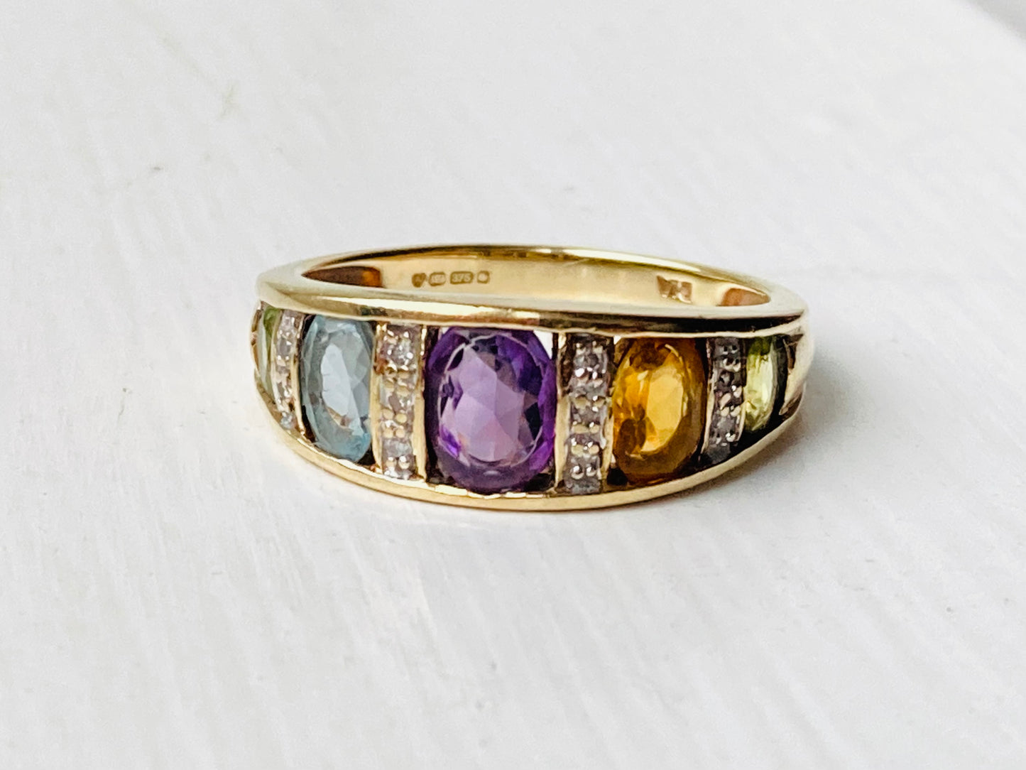 9ct Gold Multi Gemstone Ring