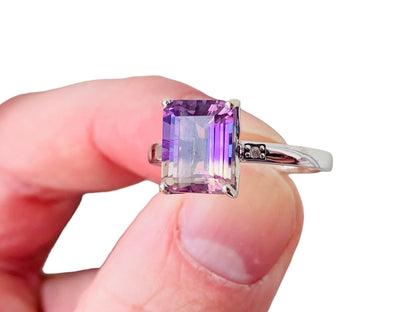 9ct Gold Ametrine & Diamond Ring