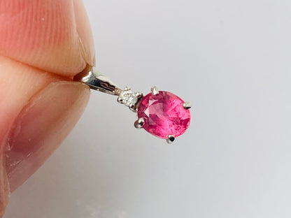 9ct Gold Pink Tourmaline & Diamond Pendant