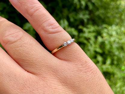 9ct Gold Three-Stone Diamond Ring