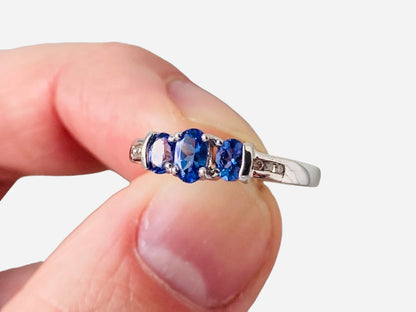9ct Gold Tanzanite & Diamond Ring