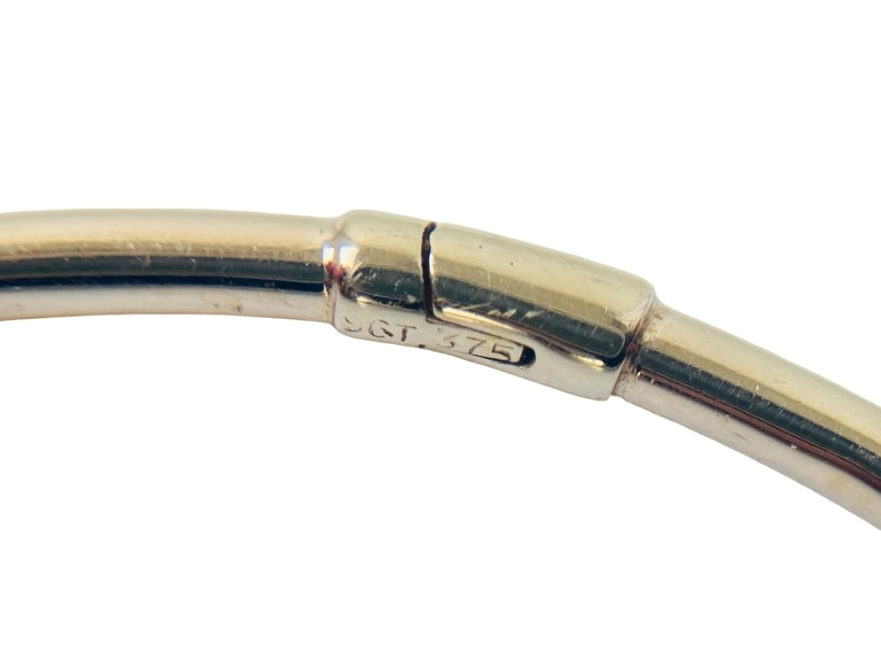9ct Gold Emerald & Diamond Bangle