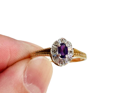 Vintage 9ct Gold Amethyst Ring