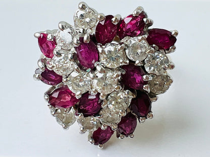 Vintage 9ct Gold Ruby & Diamond Ring