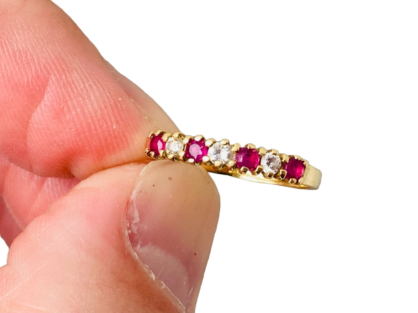 Vintage 18ct Gold Ruby & Diamond Ring