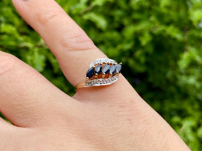 9ct Gold Sapphire & Diamond Ring