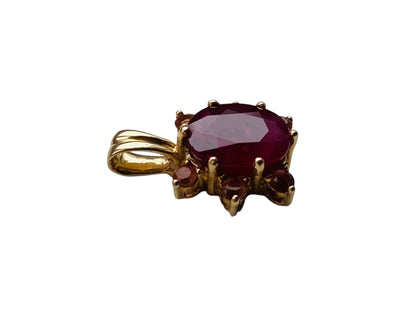 9ct Gold Ruby & Pink Tourmaline Pendant