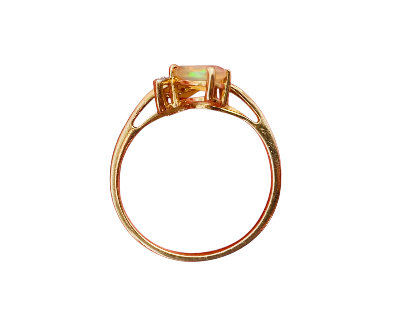 9ct Gold Opal & Diamond Ring