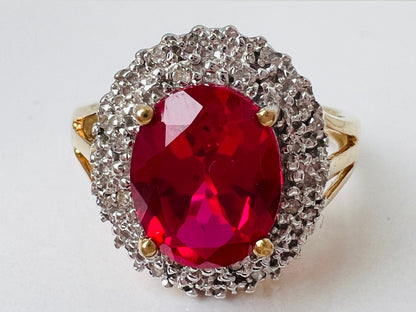 9ct Gold Ruby & Diamond Ring