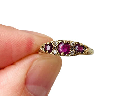 9ct Gold Ruby & Diamond Ring