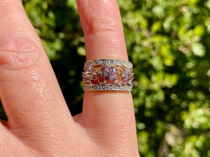 9ct Gold Tanzanite & Diamond Ring