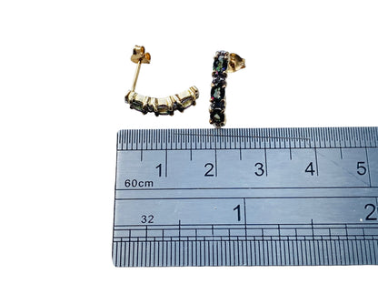 9ct Gold Mystic Topaz & Diamond Earrings