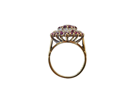 Vintage 9ct Gold Ruby & Diamond Ring