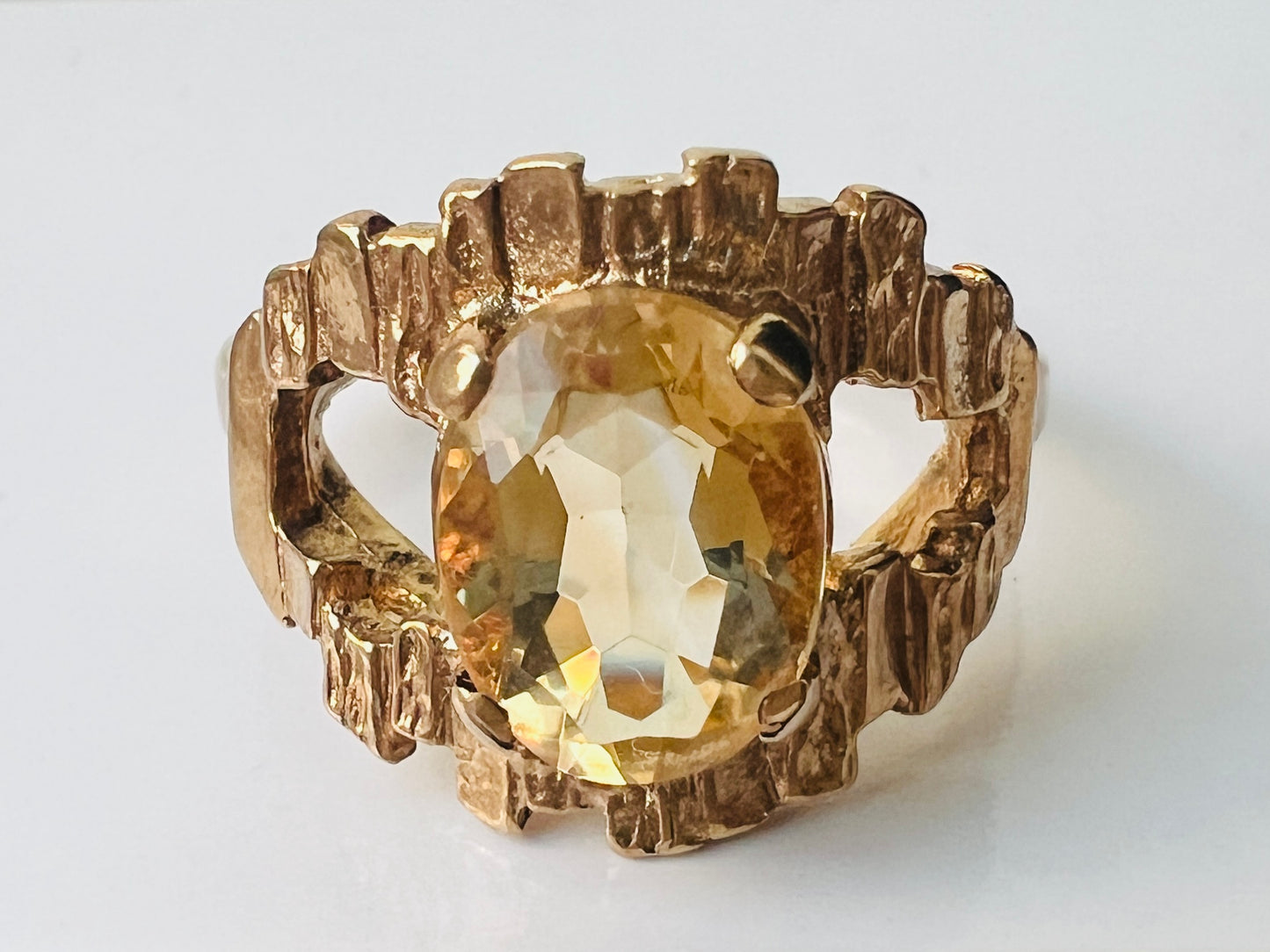 Vintage 9ct Gold Citrine Ring