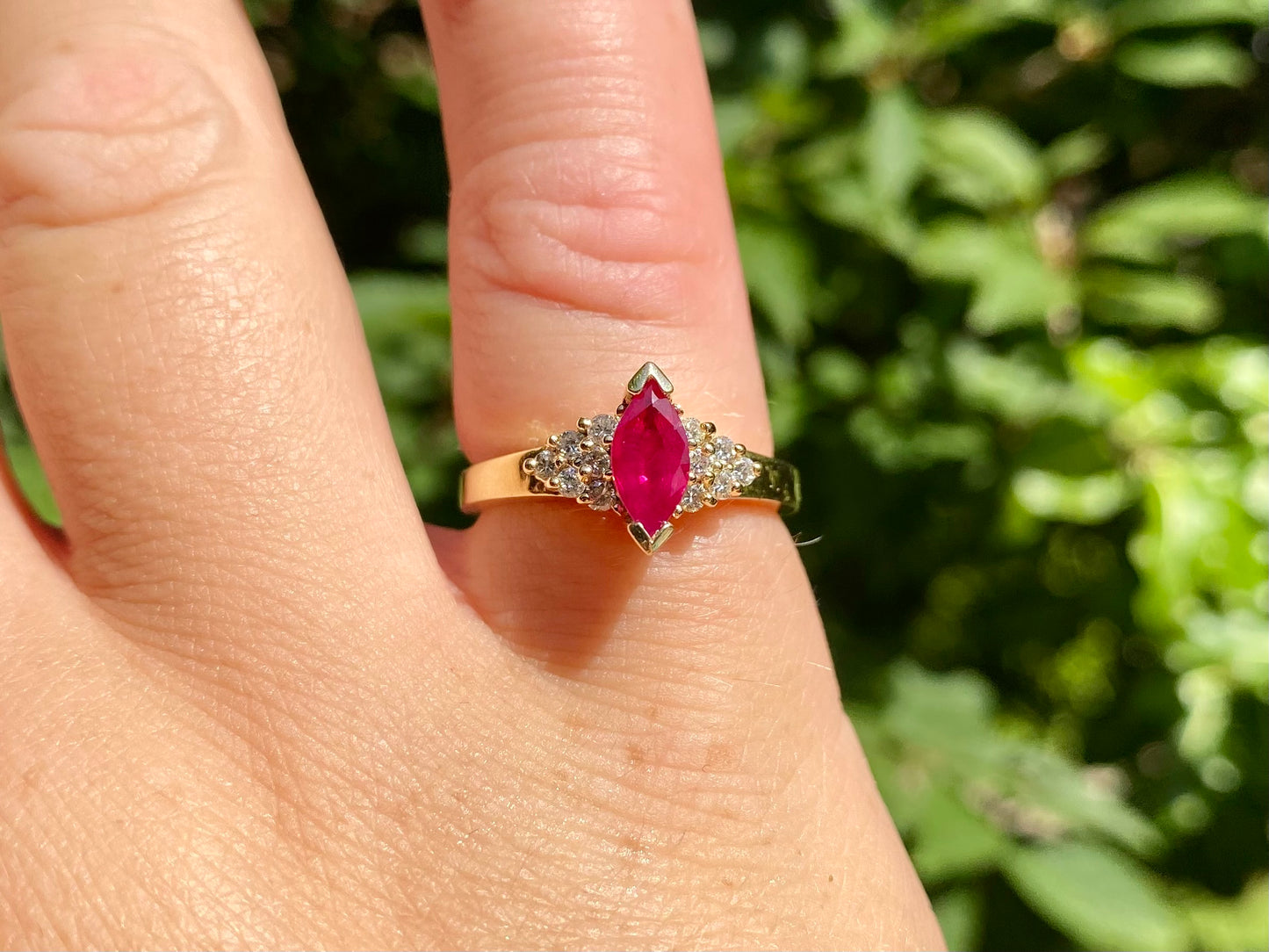 14ct Gold Ruby & Diamond Ring