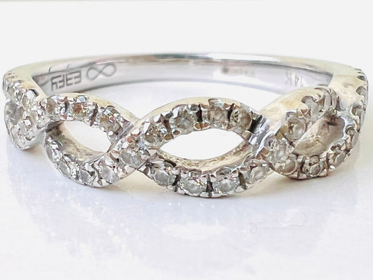 14ct Gold Diamond Crossover Ring