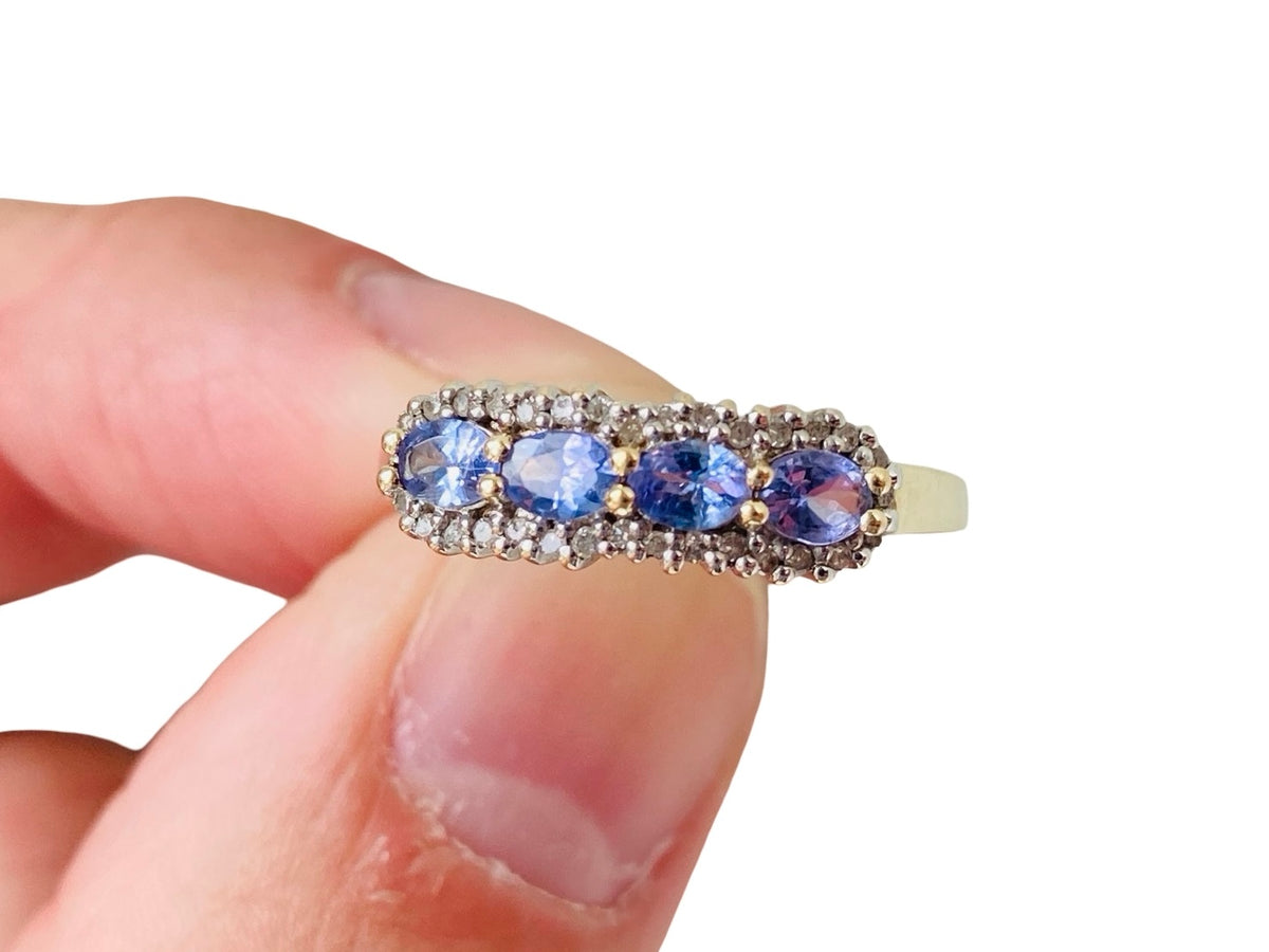 9ct Gold Tanzanite & Diamond Ring