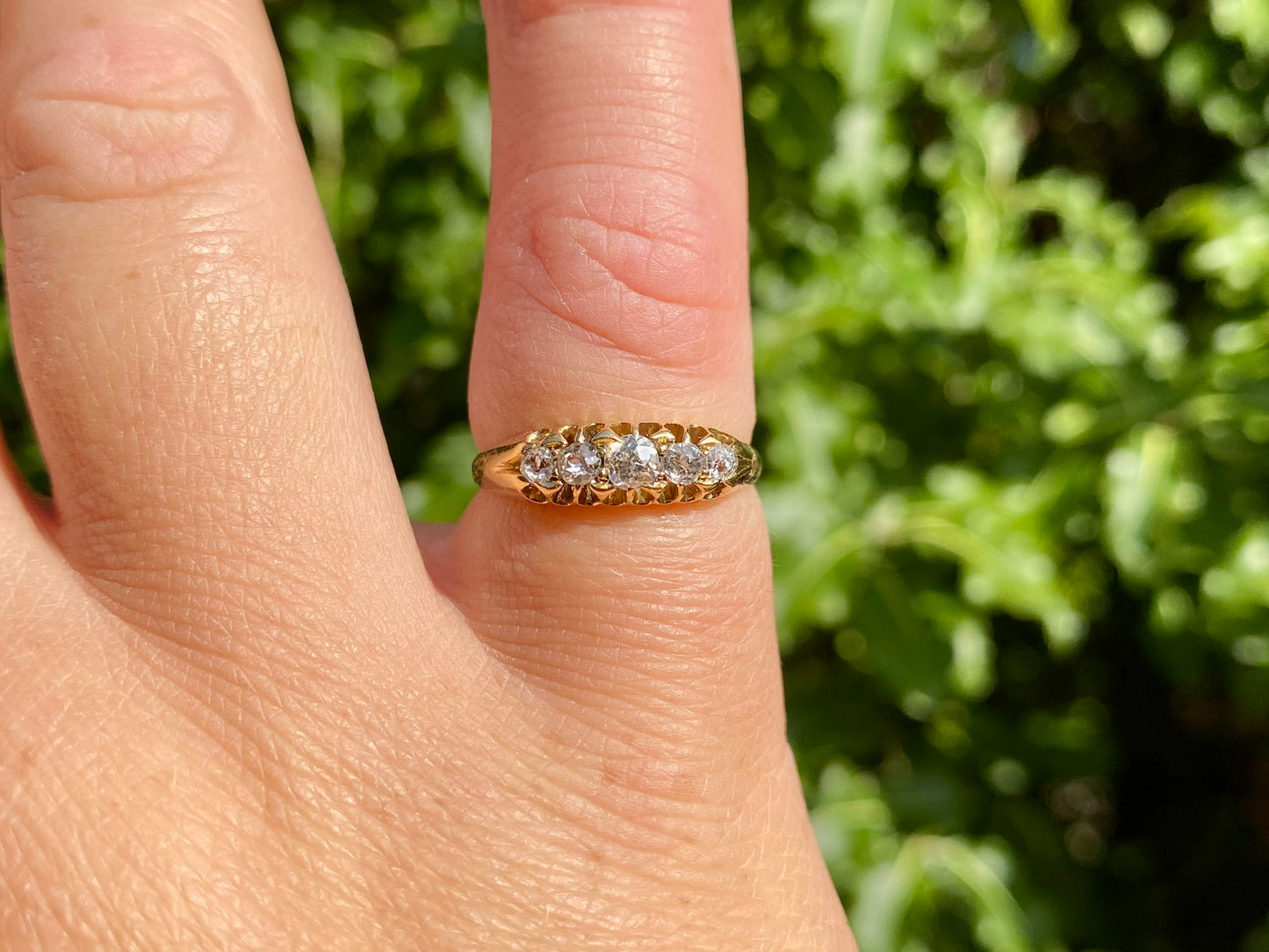 Antique Victorian 18ct Gold Five-Stone Diamond Ring
