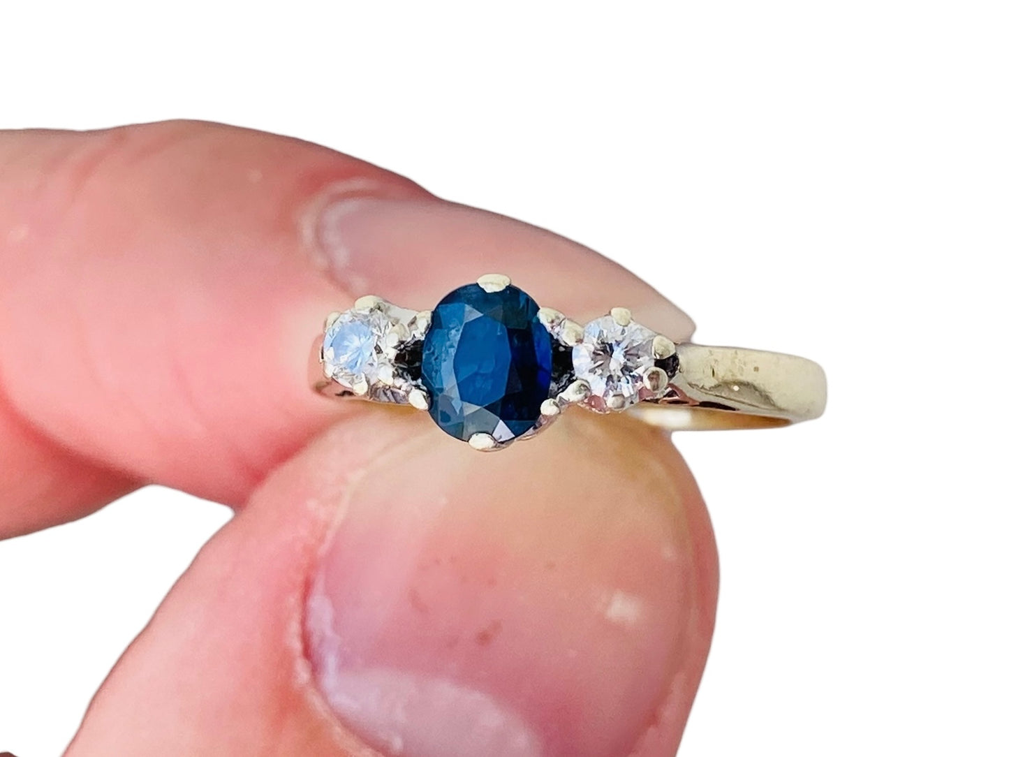 Vintage 9ct Gold Sapphire & Diamond Ring