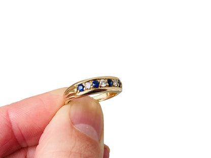 9ct Gold Sapphire & Diamond Ring