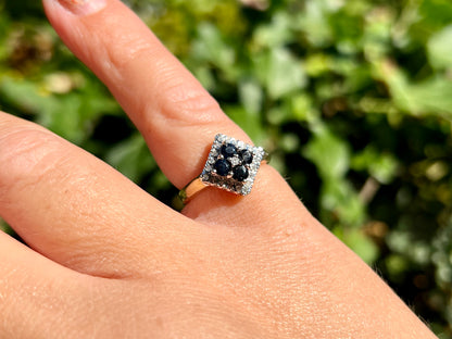 9ct Gold Sapphire & Diamond Ring