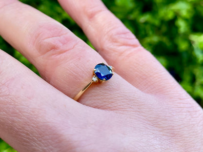 Vintage 18ct Gold Sapphire & Diamond Ring