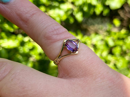 Vintage 9ct Gold Amethyst Ring