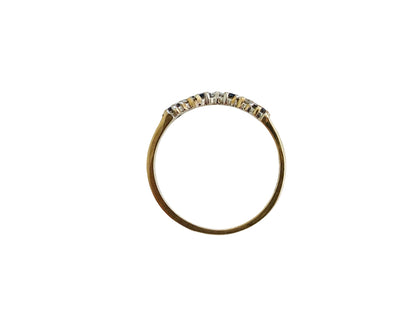Vintage 9ct Gold Sapphire & Diamond Wishbone Ring