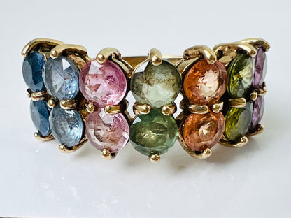 9ct Gold Multi-Coloured Sapphire Ring