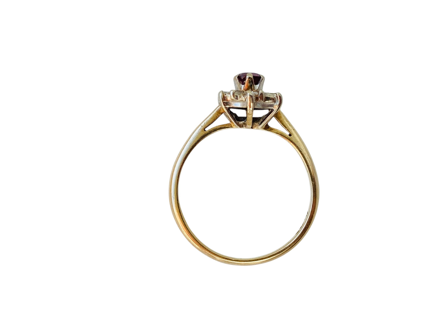 Vintage 9ct Gold Ruby & Diamond Ring