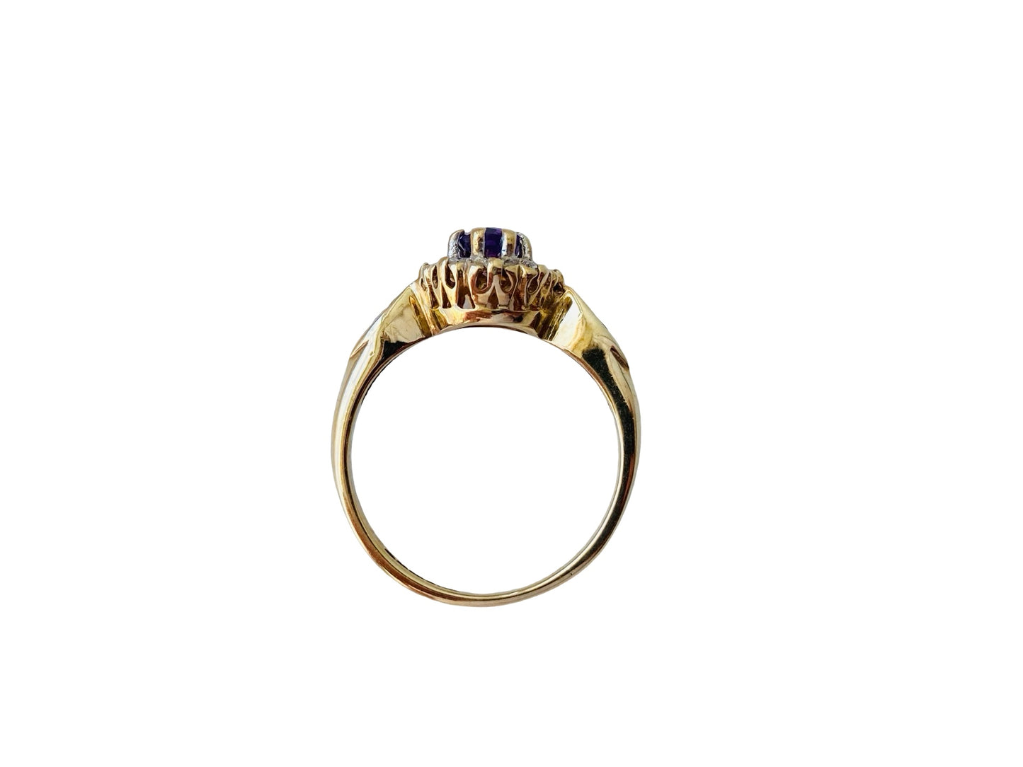 9ct Gold Amethyst & Diamond Ring