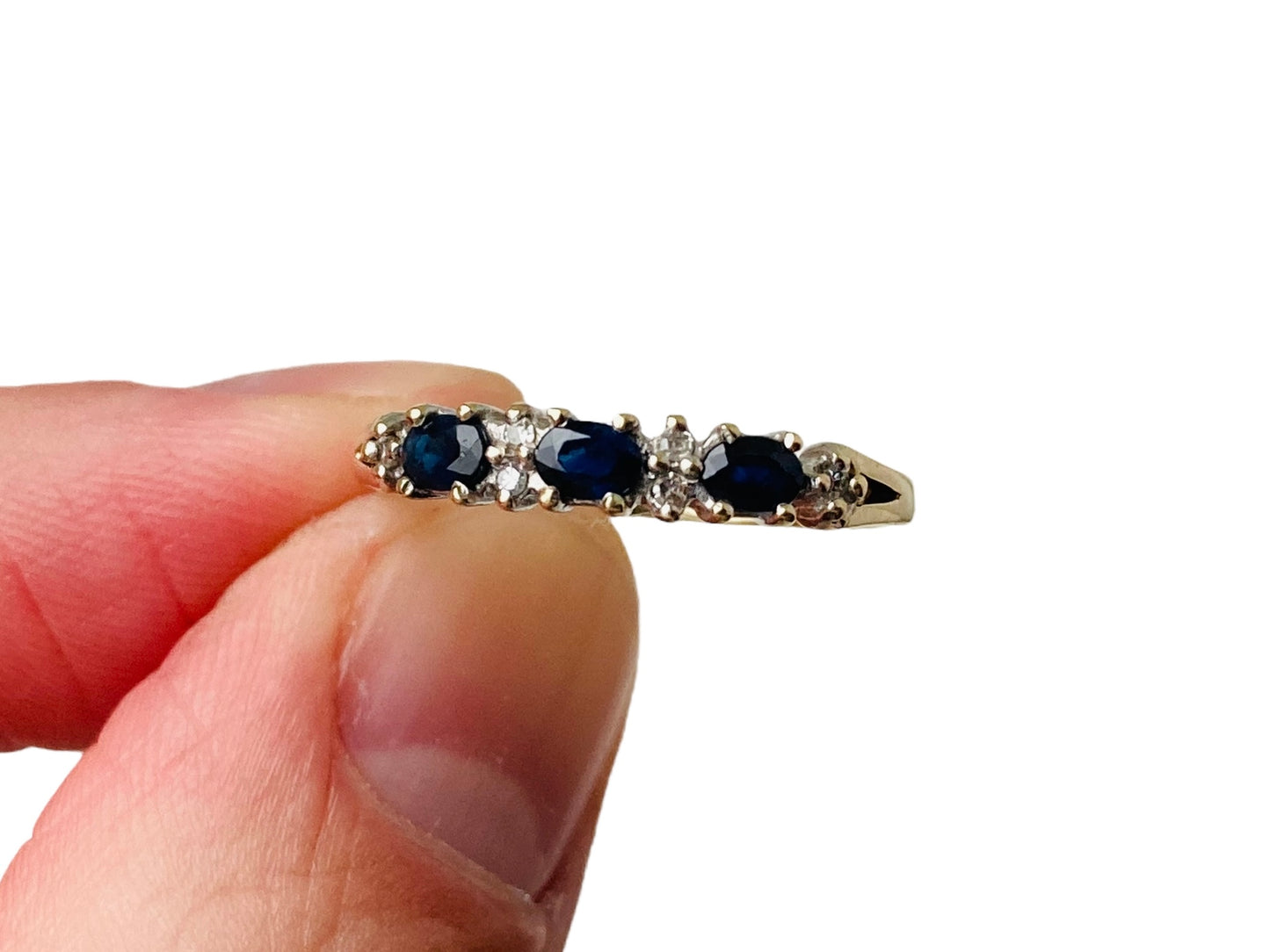 Vintage 9ct Gold Sapphire & Diamond Ring