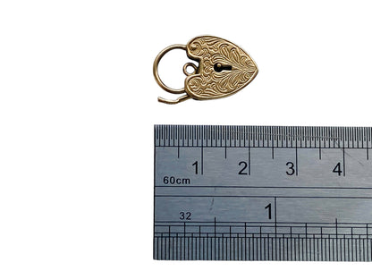 Vintage 9ct Gold Heart Padlock Clasp