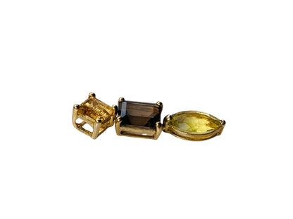 9ct Gold Peridot, Citrine & Quartz Pendant